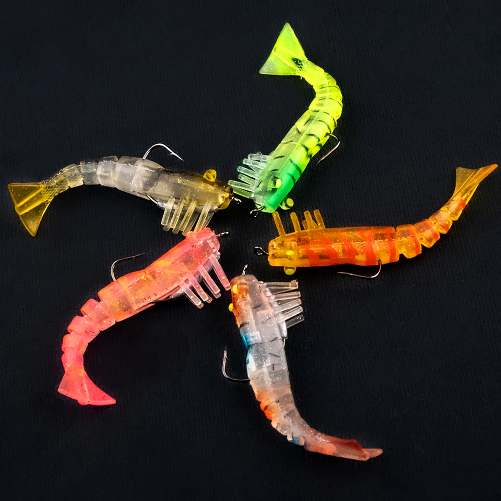 Fishingfans señuelos articulados de camarón luminosos – plástico suave - imagen 2