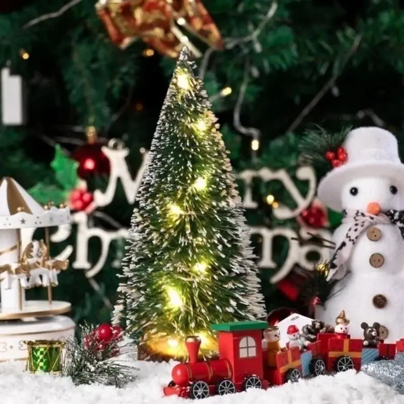 Árbol de Navidad artificial con luces LED para escritorio