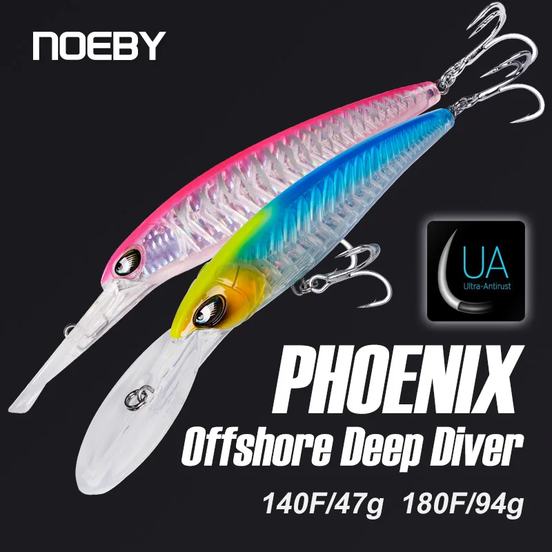 Noeby señuelo minnow buceo profundo con hueso de pescado flotante - imagen 2