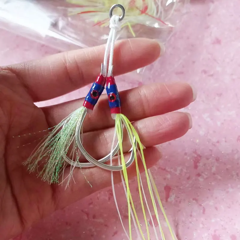 JJG anzuelos de jigging doble púas - Señuelo brillante para lucio - imagen 4