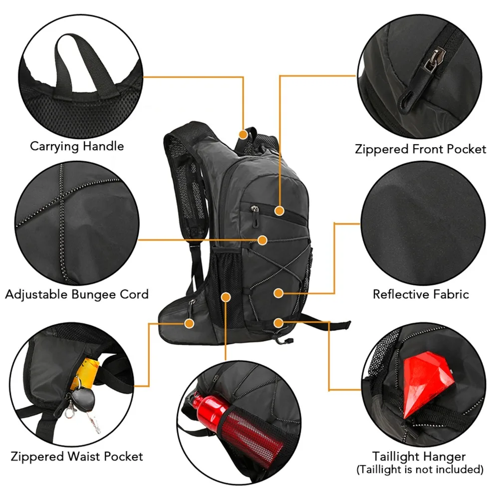 Vista de la mochila y su formato aerodinámico para rutas