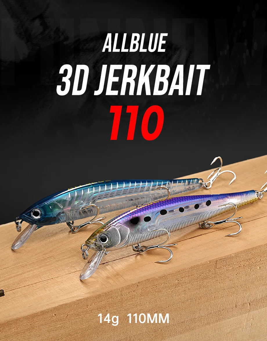 Señuelo ALLBLUE 3D Jerkbait vista frontal