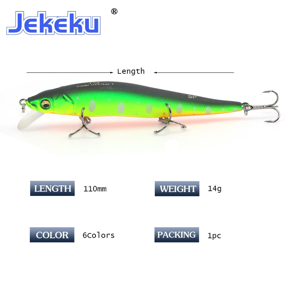JEKEKU señuelo duro Wobbler pececillos con gancho afilado - imagen 5