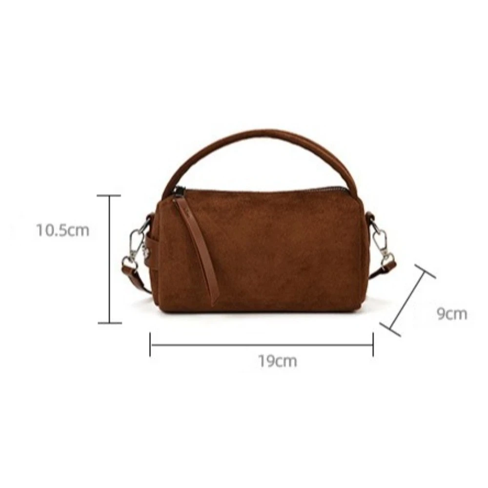 Bolso de hombro mini de cuero PU efecto ante, superficie esmerilada - imagen 4