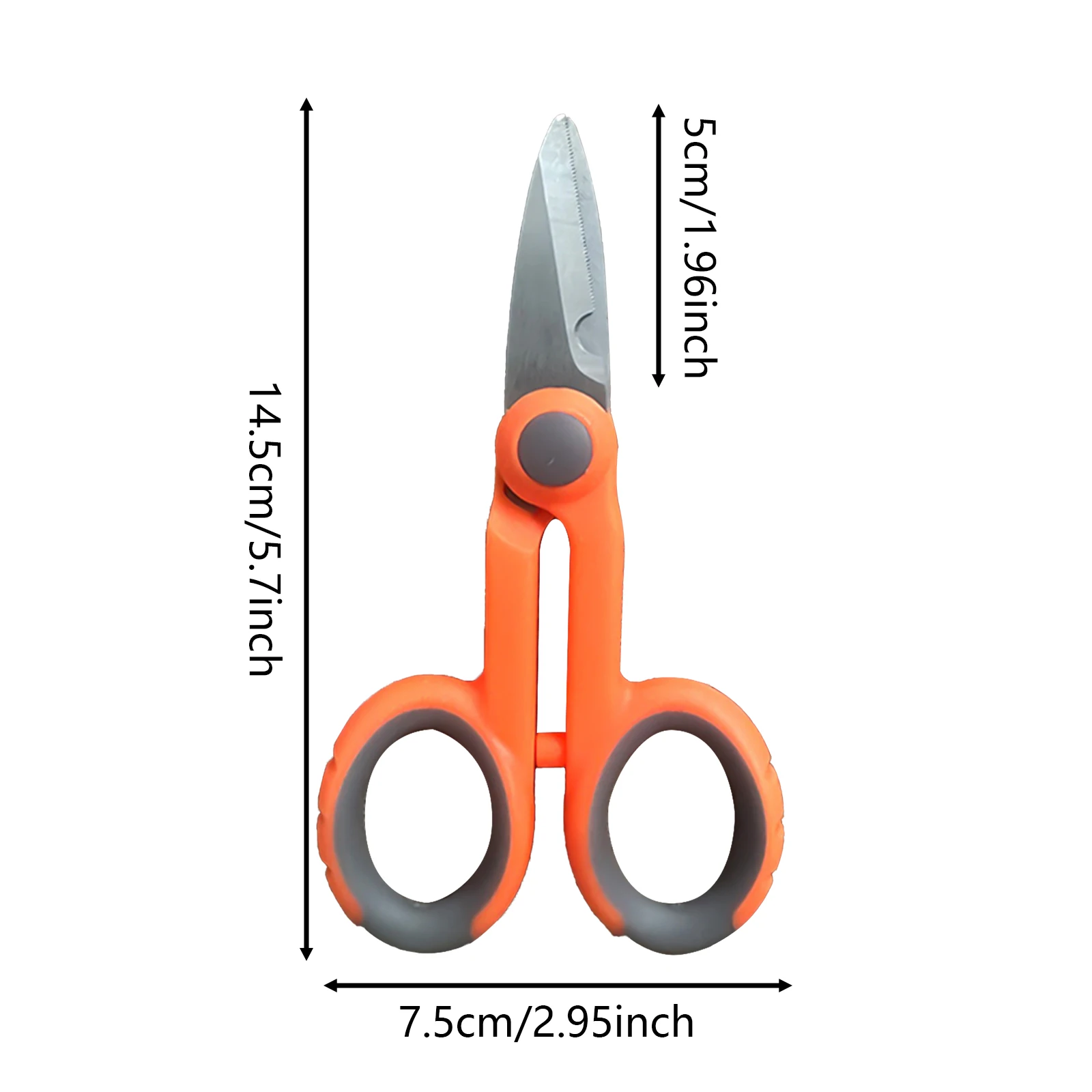 Detalle del diseño ergonómico de las tijeras de pesca