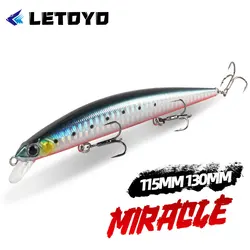 LETOYO Minnow flotante de lanzamiento largo para lubina y lucio