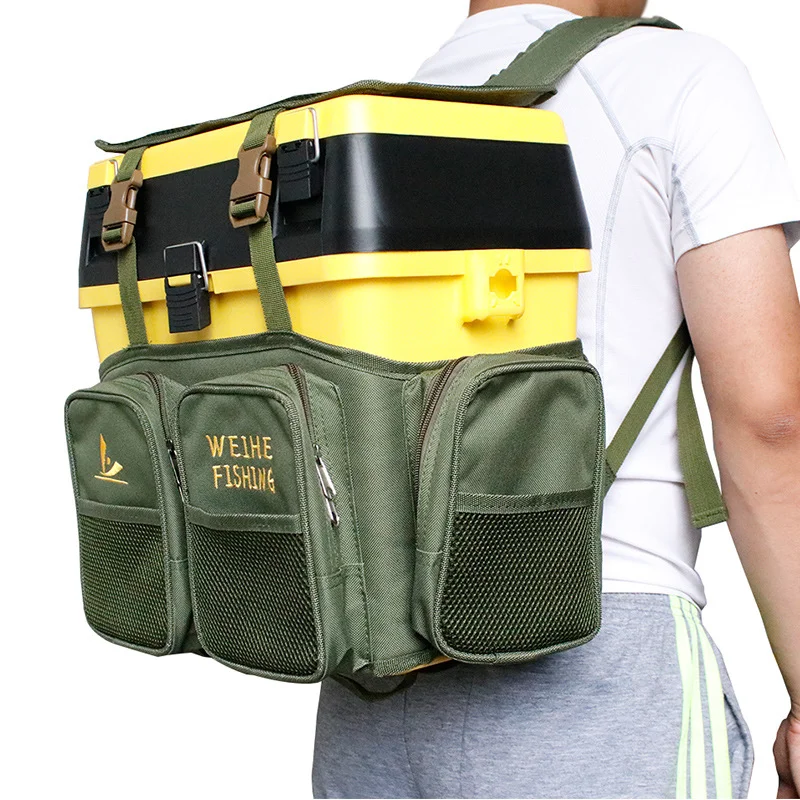 Bolsa de arnés verde WEIHE 317 para pesca vista frontal