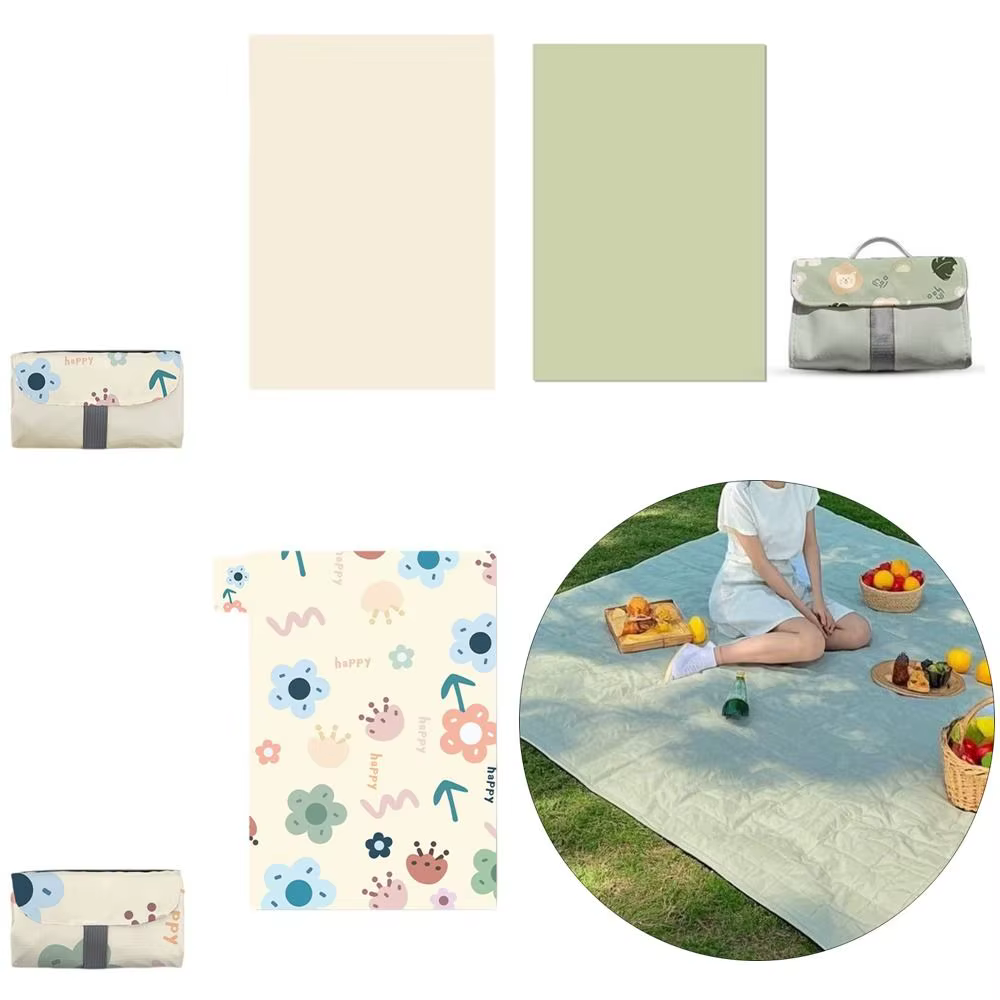 Manta de picnic impermeable y gruesa plegable lavable con asa - imagen 5