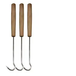 Garfio pesca hielo mango madera – Acero inoxidable