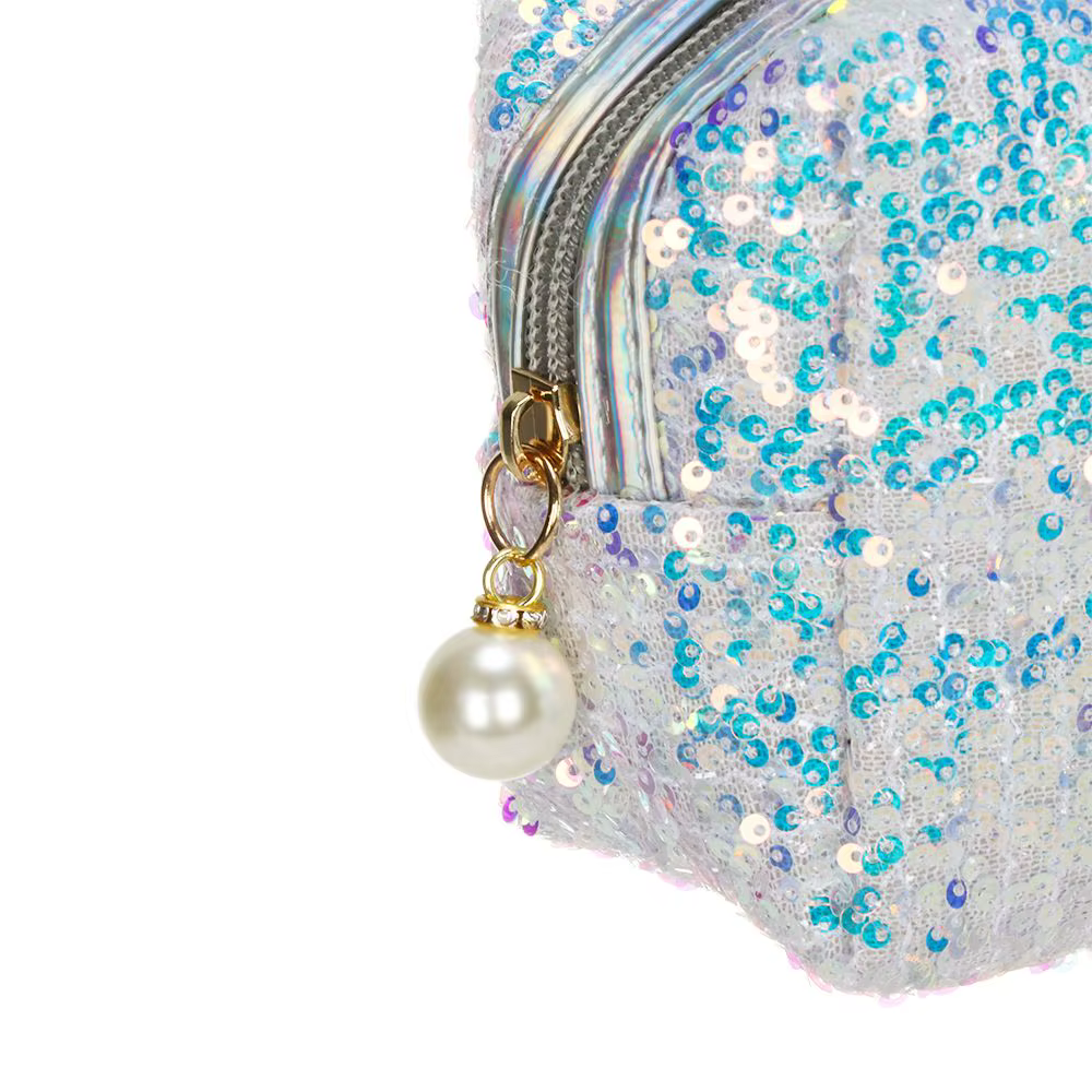 Bolso Lentejuelas de Sirena para Maquillaje con Cierre