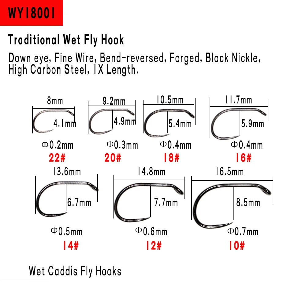 WIFREO Anzuelos #8 para mosca – Acero carbono para Streamer y ninfa - imagen 2