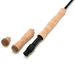 Caña de pesca con mosca fibra de carbono 10'9 7/8WT 4 secciones