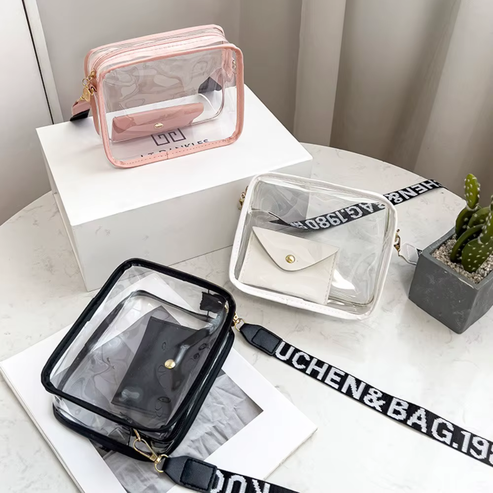 Bolso bandolera PVC transparente con bolsillo móvil mujer - imagen 4