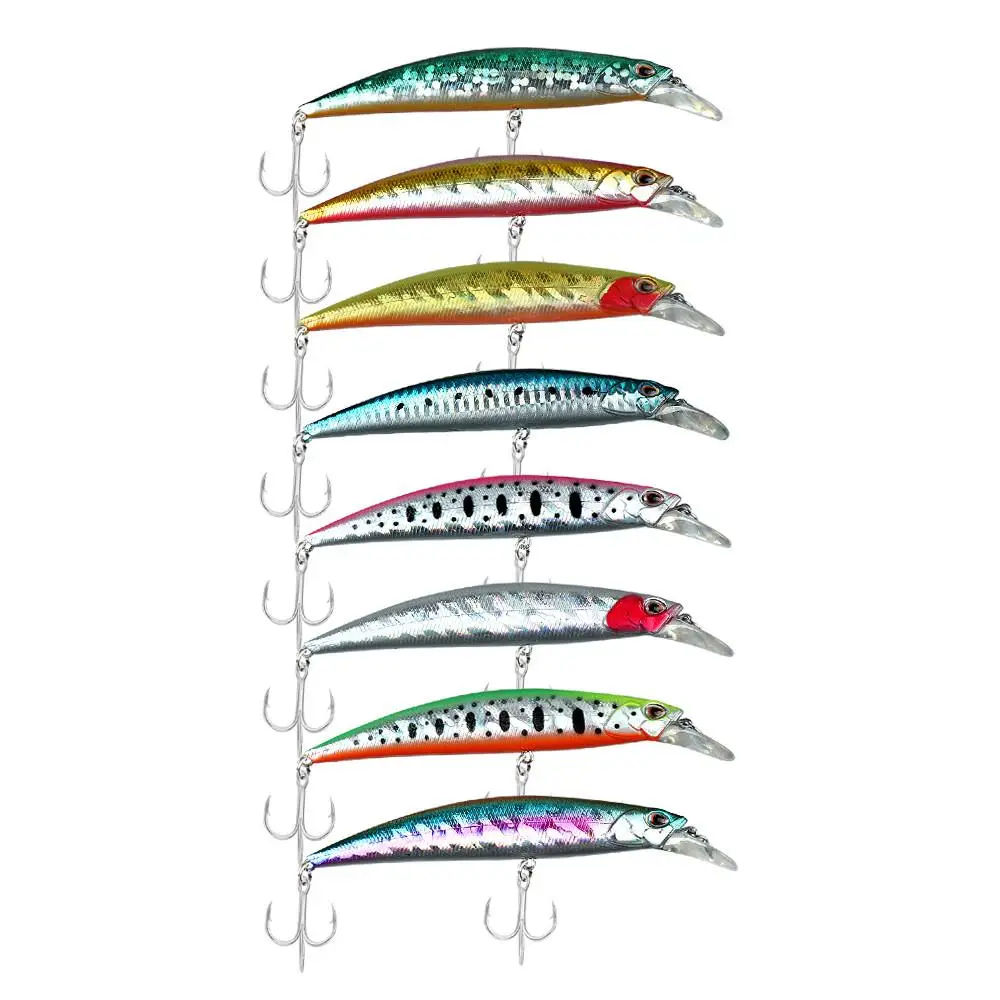 Señuelo Minnow hundible de lance largo con ojos 3D y anzuelo de sangre