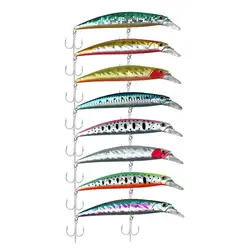 Señuelo Minnow hundible de lance largo con ojos 3D y anzuelo de sangre