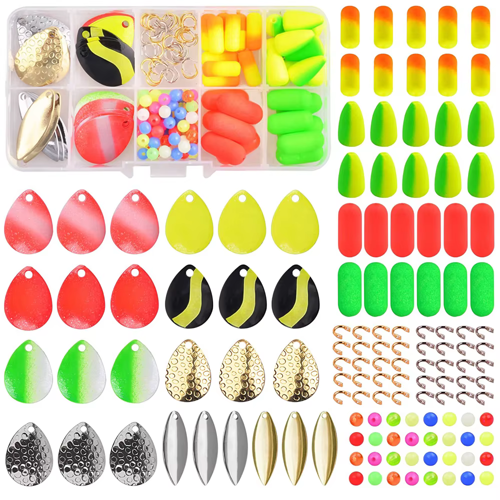 Set 199 Señuelos Spinning Colorado – Cuchillas, Spinners y Vinilos