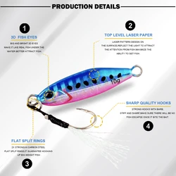 LETOYO Micro Jig metálico para pesca en agua salada en costa