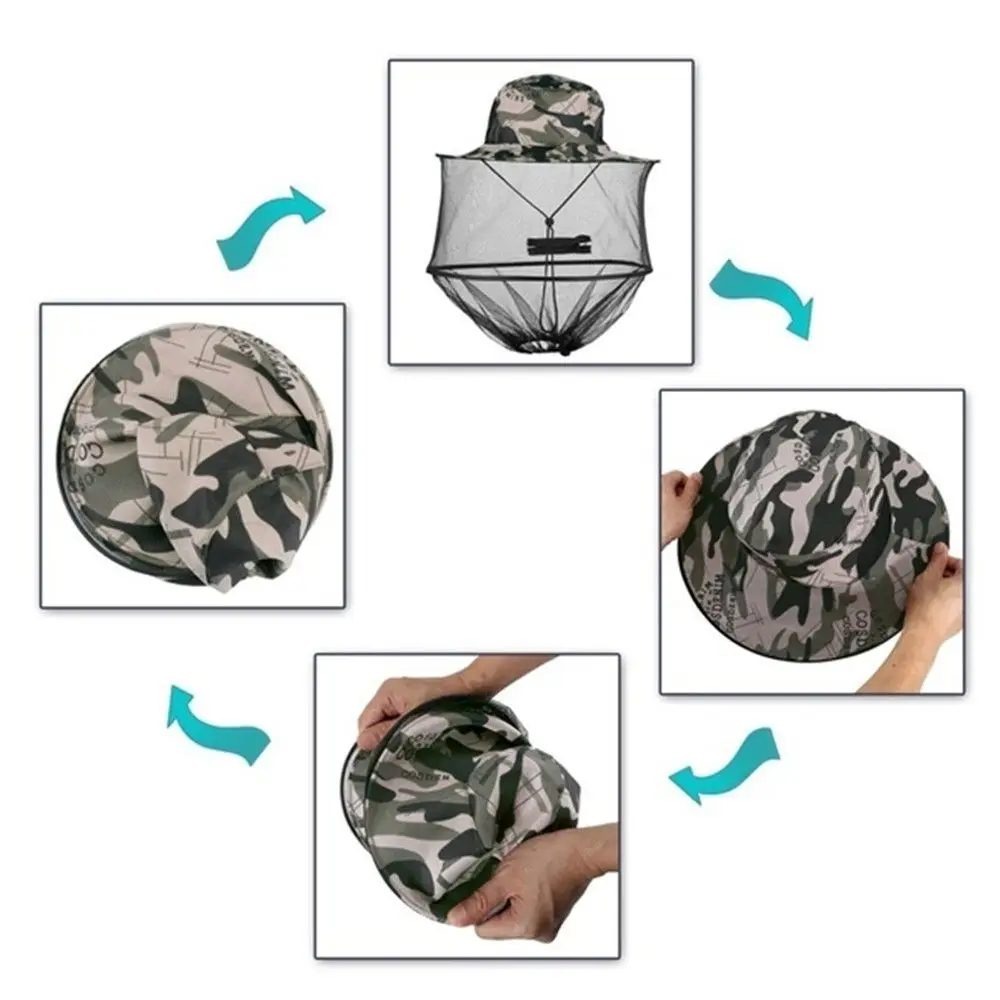 Sombrero antimosquitos con protección solar visto de frente