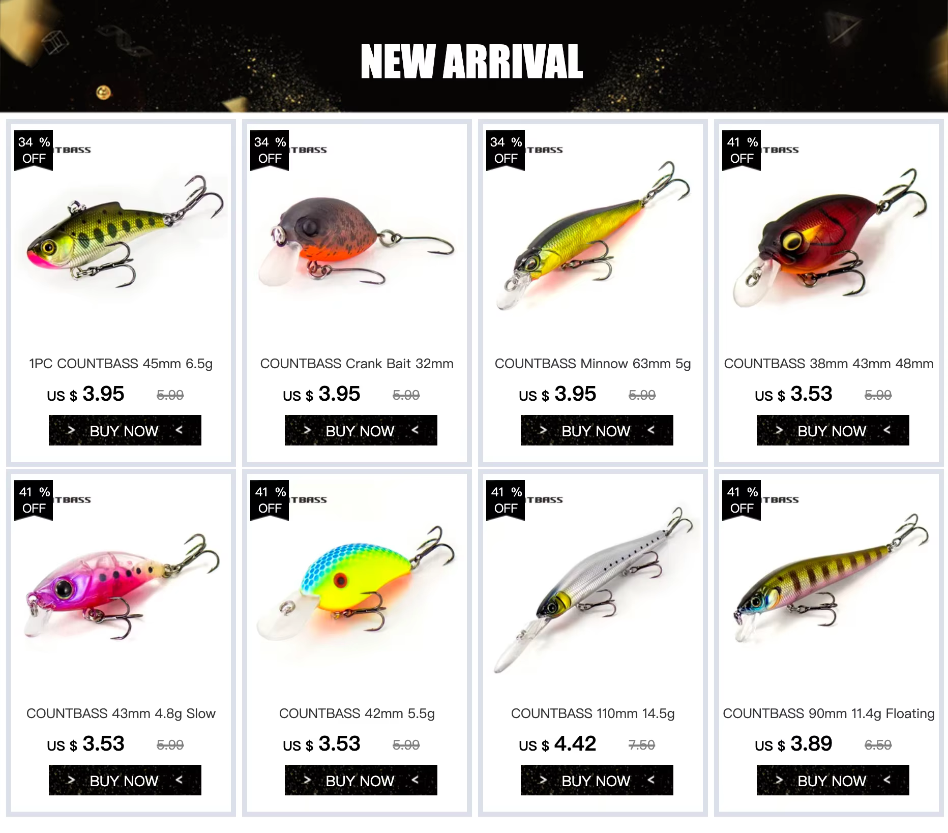 Vista frontal del señuelo Countbass plopper topwater