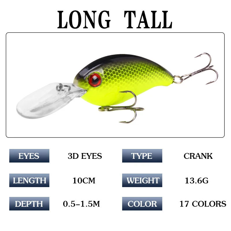 Señuelo Crankbait Minnow con ojos 3D para lubina, lucio y carpa - imagen 2