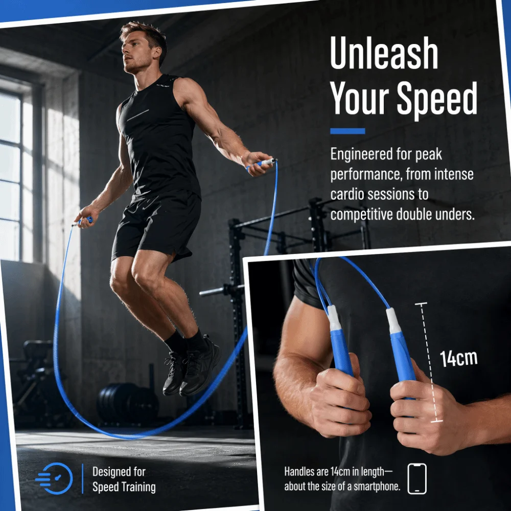 Cuerda de saltar acero con PVC anti-enredos y longitud ajustable - imagen 2