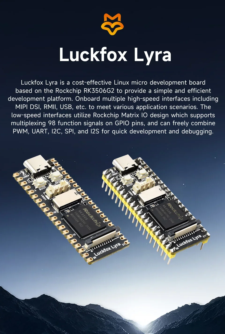 Placa Luckfox Lyra RK3506G2