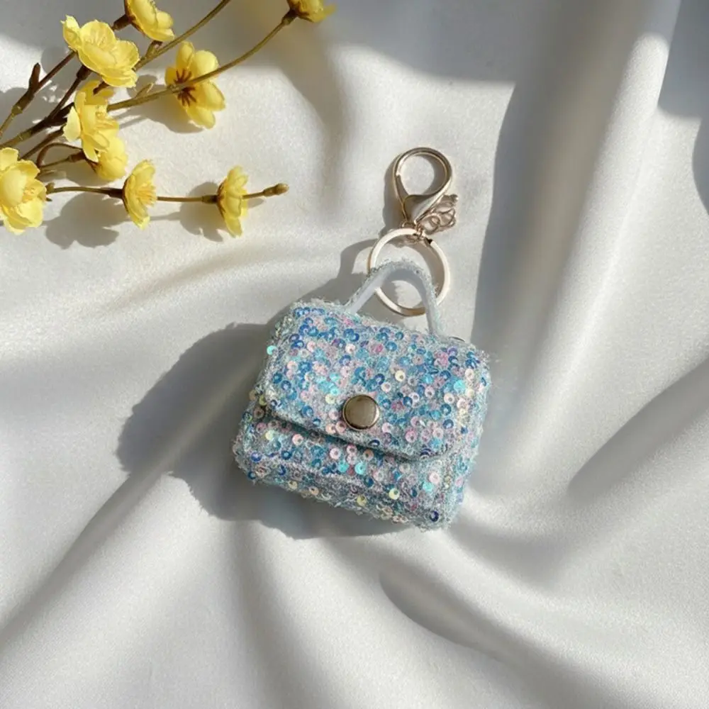 Estuche portátil con lentejuelas y llavero para auriculares DIY - imagen 4
