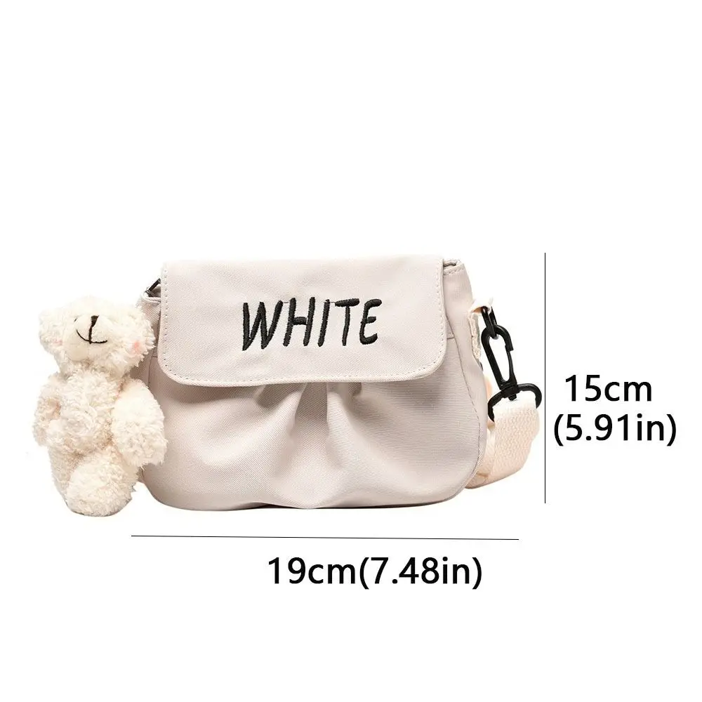 Bolso bandolera de lona con letras moderno, mensajero cuadrado