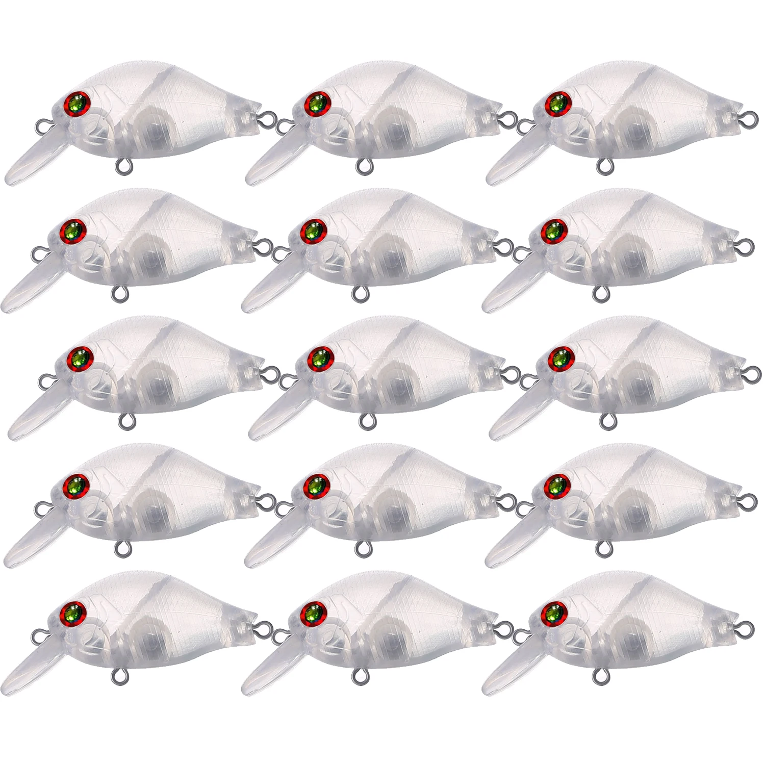 Crankbaits transparentes para lubina FREE FISHER – con cebo DIY