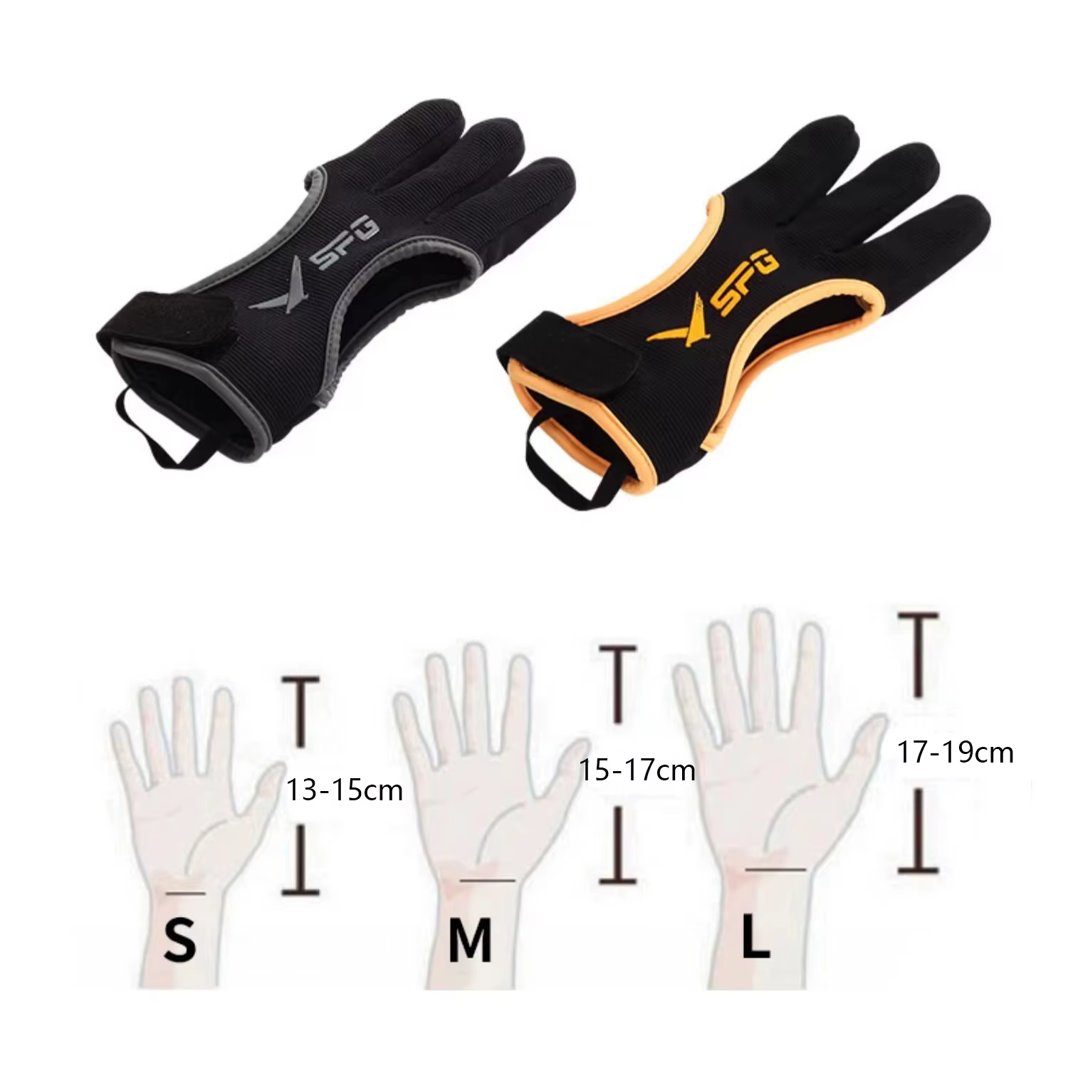 Guantes de Tiro con Arco de Tres Dedos SPG – Yemas Engrosadas - imagen 5