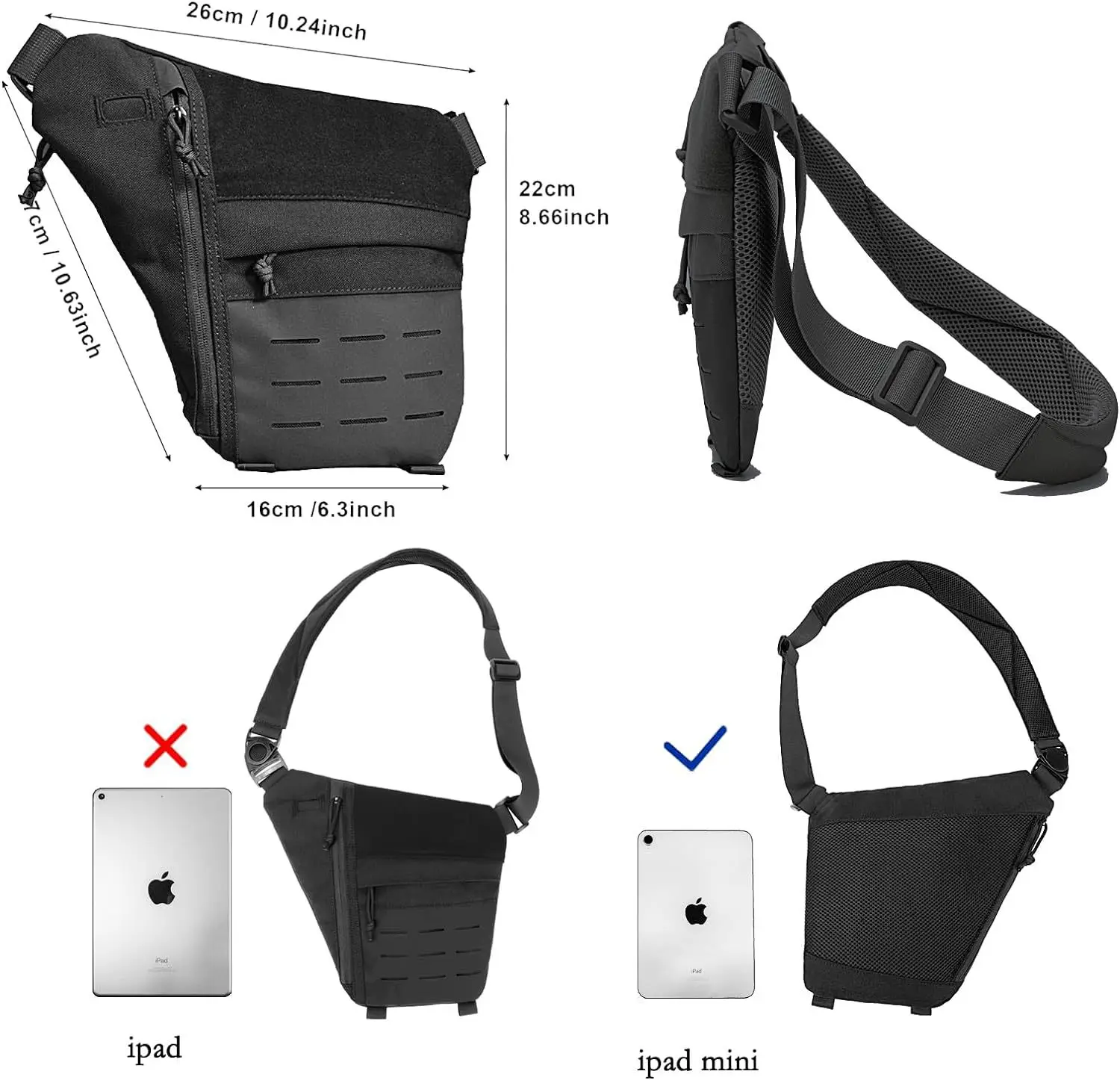 Bandolera antirrobo pecho bolsillo sigilosa para pesca deportiva - imagen 4