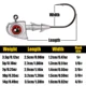 Anzuelos Jig Head B&U, vástago afilado para vinilo lubina y lucio - imagen 2