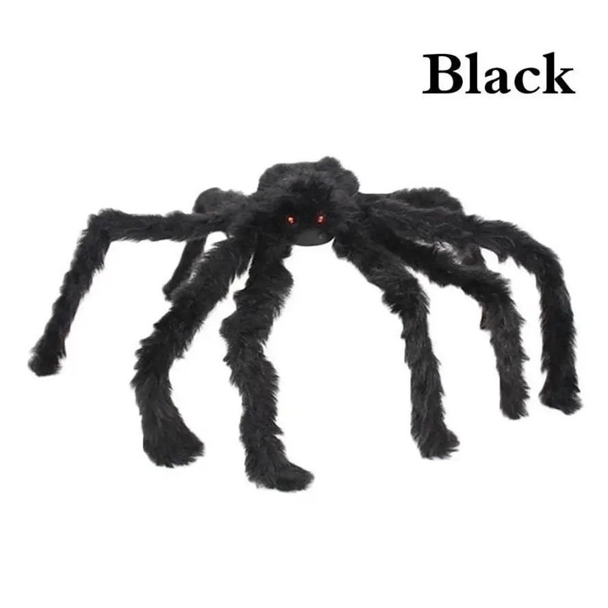 Araña de peluche gigante de Halloween, decoración suave interior - imagen 5