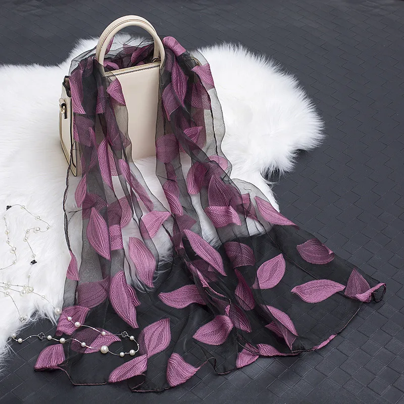 Bufanda de seda larga para mujer – Hijab elegante Otoño/Invierno