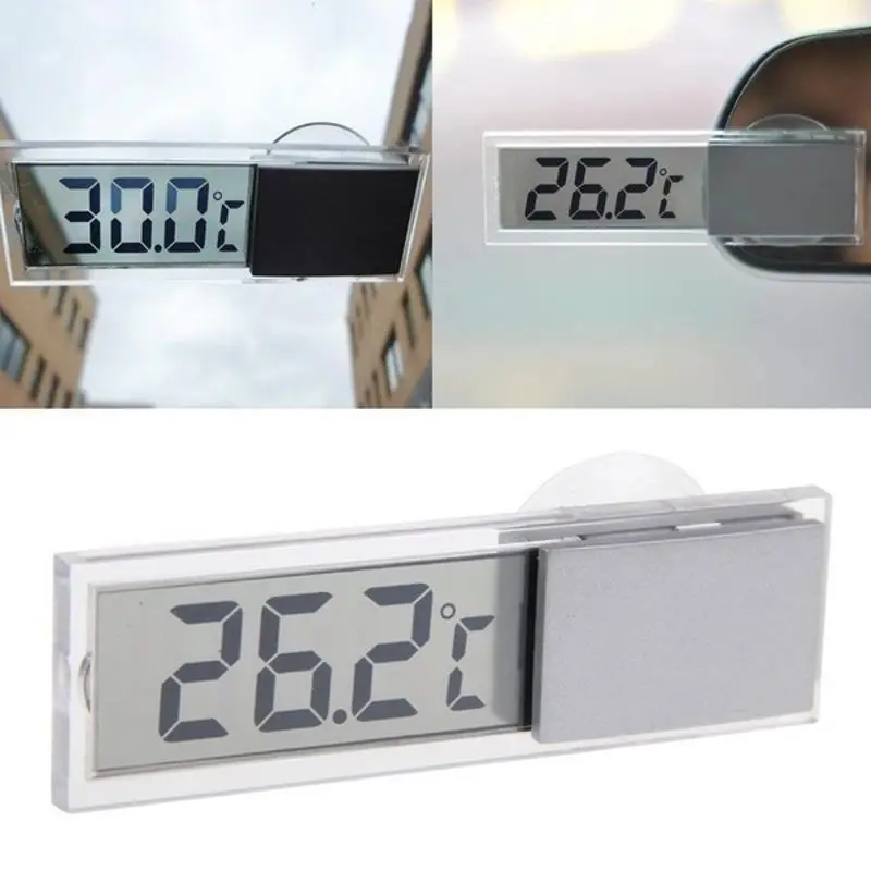 Termómetro digital LCD con sensor interior y exterior, ventosa - imagen 3