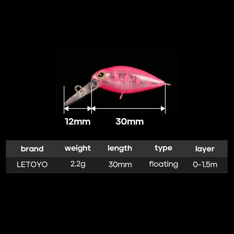 LETOYO Crankbait flotante alta frecuencia para trucha - imagen 2