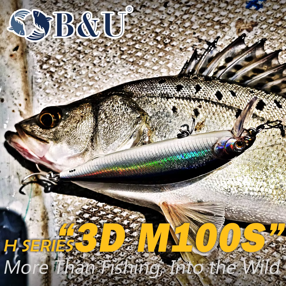 Jerkbait B&S Saltwater Sinking Minnow – Anzuelos Triples BKK para Lubina - imagen 5
