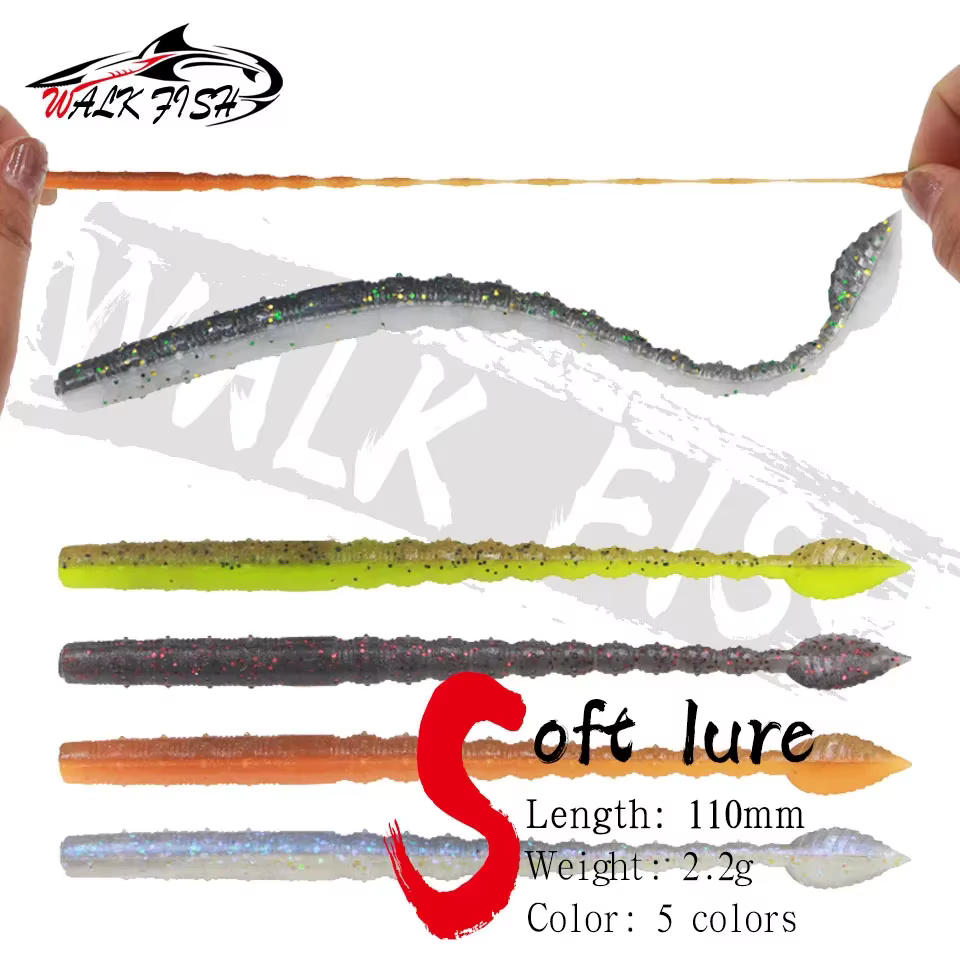 Gusano plano flotante warping WALK FISH 110mm 2,2g para lubina - imagen 2