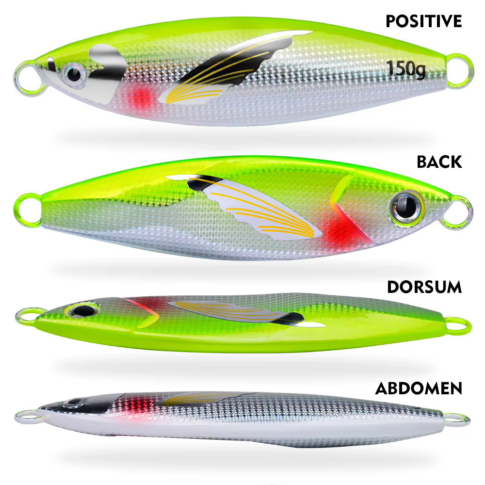 Jig metálico de hundimiento lento con doble anzuelo para atún y lubina - imagen 5