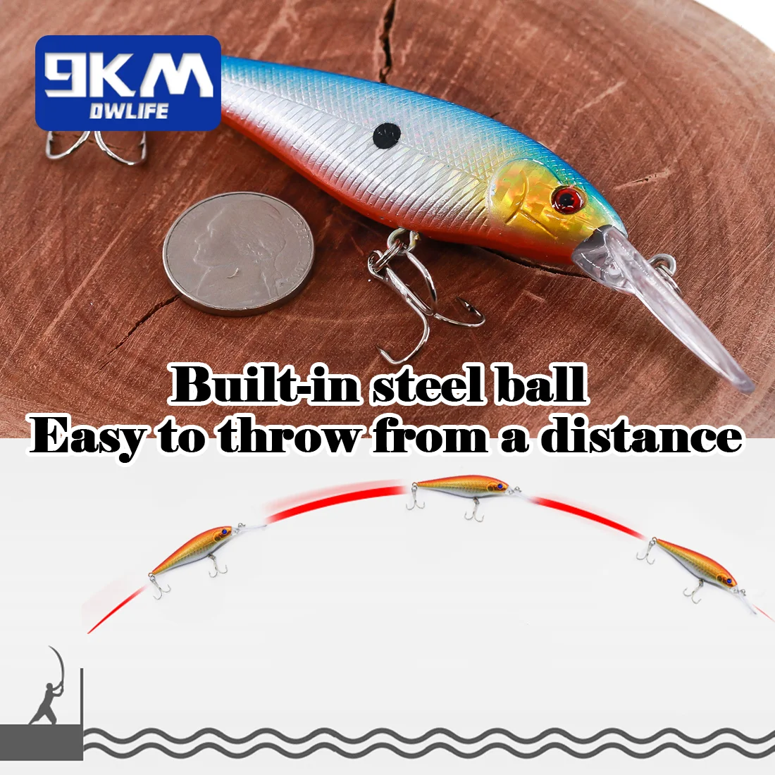 Señuelo Minnow vista lateral realista