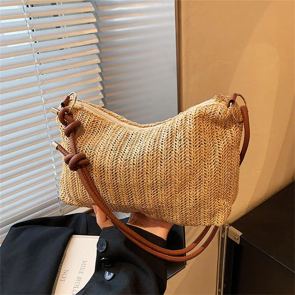 Bolso de paja trenzada artesanal gran capacidad – bandolera boho - imagen 3