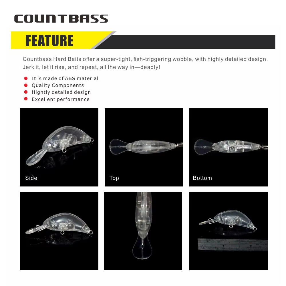 Countbass Crankbait Blanco Hundido – Señuelo Wobbler Sin Pintar - imagen 5