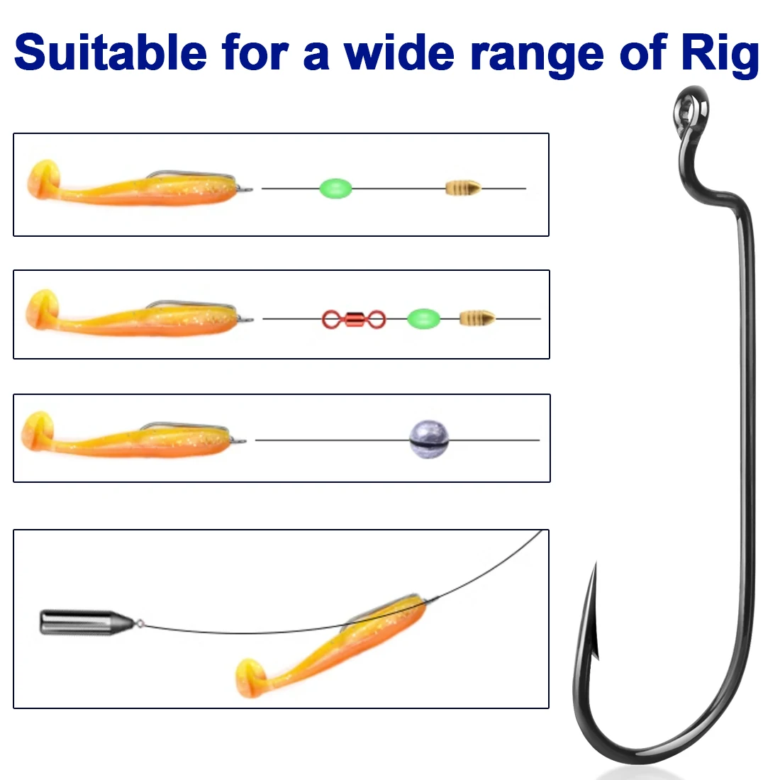 Anzuelo Jig Head FishTrip – Vástago largo para vinilo y lubina - imagen 4