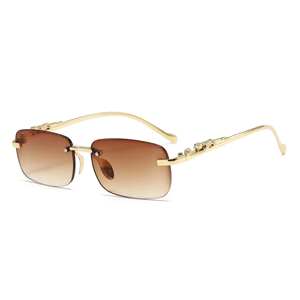 Gafas de sol UV400 cuadradas sin montura con corte de diamante
