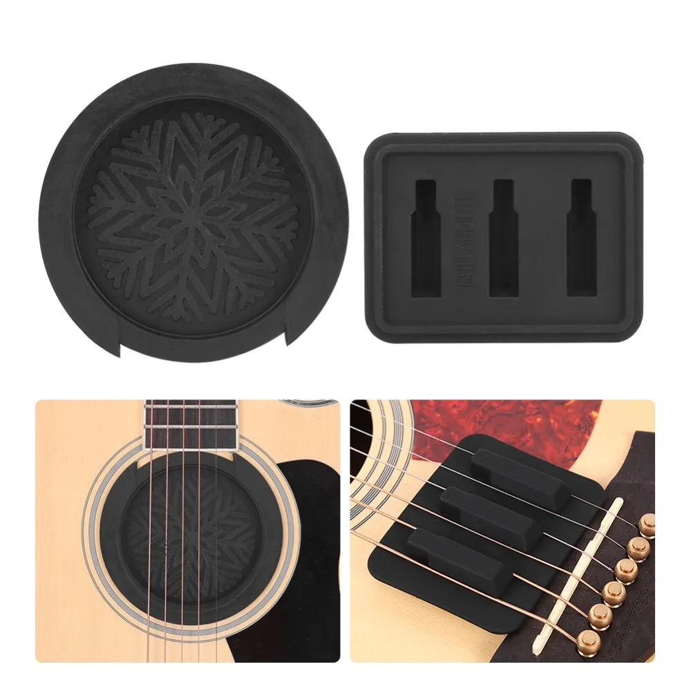 Protector orificio sonido guitarra goma negra redondo rectangular - imagen 4