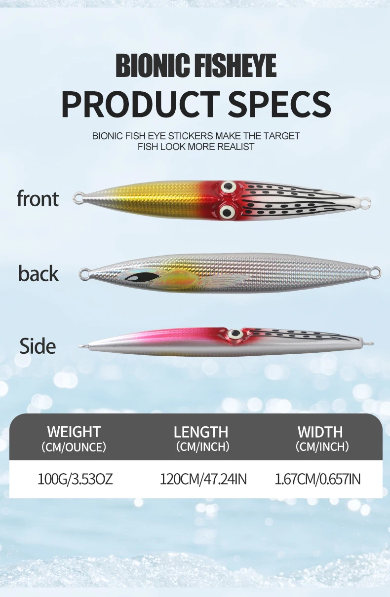 Vista del señuelo para pesca vertical o jigging