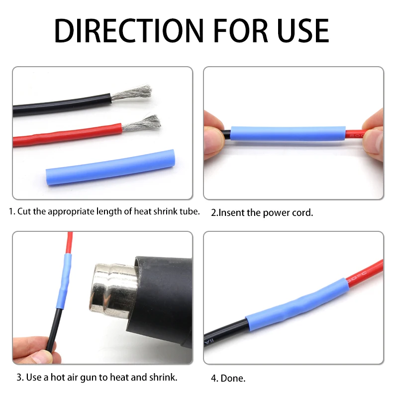 Tubo termocontraíble silicona azul pesca – Aislante cables embarcación - imagen 5