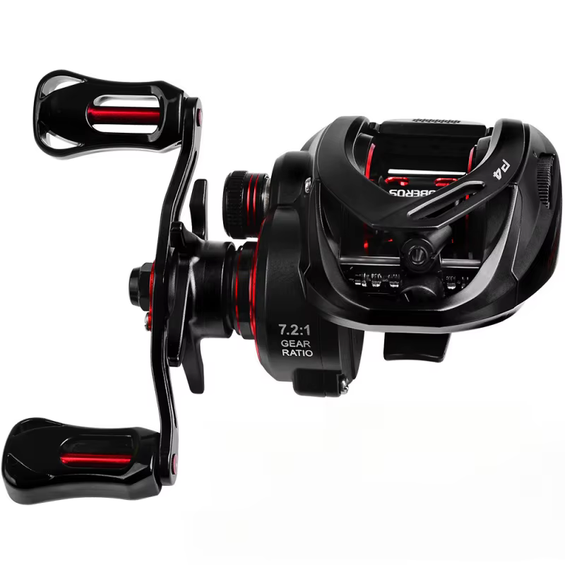 Carrete Baitcasting de lanzado largo con freno y manivela metálica - imagen 4