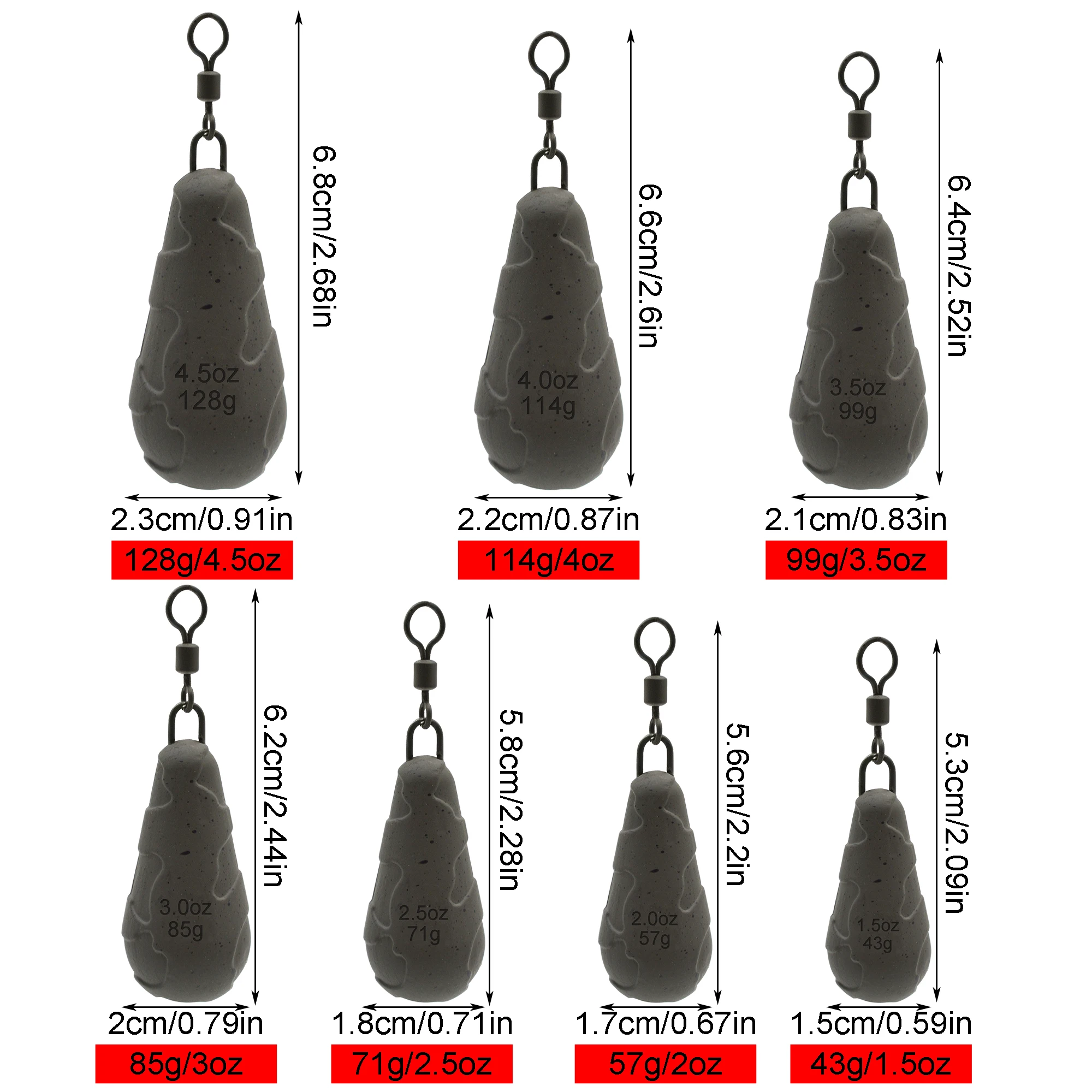 Plomos lágrima con esmerillón FTK anti-enredos para carpa - imagen 2