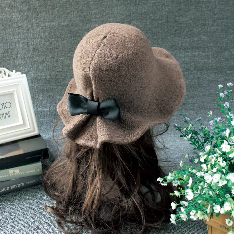 Sombrero Bombín Vintage de Lana para Mujer con Lazadas - imagen 3
